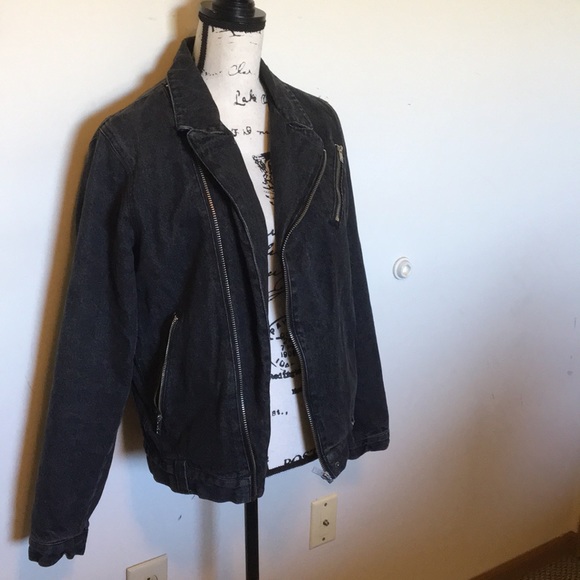 Cheap Monday Men’s Black Denim Biker Jacket Small - Picture 5 of 7